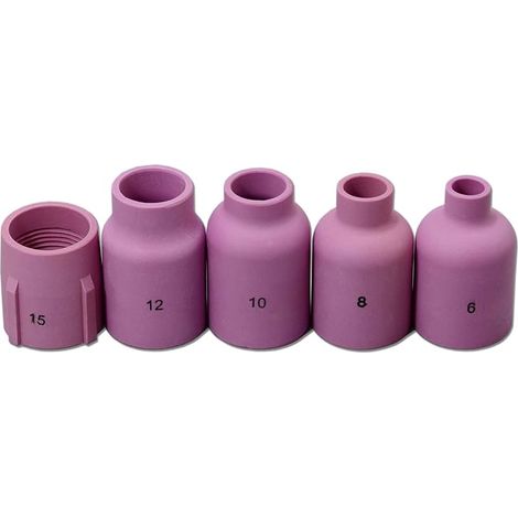 Tasses Céramiques à Lentille de Gaz TIG Buses en Alumine Jumbo Grand Diamètre 53N87 12, 53N88 10, 53N8915, 57N74 8, 57N75 6 pour SR WP 9 17 18 20 25 26 Torche de Soudage TIG 5pcs (1/5)