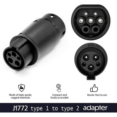 EV Adaptateur de Câble de Charge Type 1 à Véhicule Électrique Type 2 16/32A Convertisseur de Chargeur EV Connecter-EU (1/3)