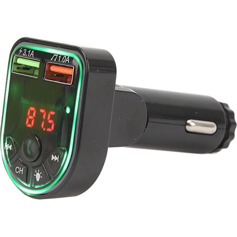 Émetteur Bluetooth pour voiture DC12V-24V, Bluetooth 5.3, 7 couleurs lumineuses, antidérapant, adaptateur/chargeur universel pour autoradio. (1/5)