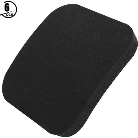 Lot de 6 coussinets en caoutchouc épais pour tapis de course, amortissant les chocs, coloris noir, pour salle de sport à domicile. (1/5)