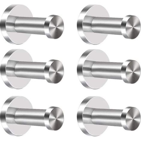 lot De 6 Crochets En Acier Inoxydable Pour Manteaux, Crochets Muraux Pour Porte-serviettes En Chrome (1/5)