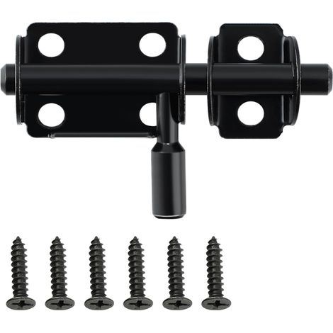 Serrure intérieure, loquet de porte pratique, adapté aux armoires, tiroirs et jardins loquet extérieur, acier inoxydable, noir. (1/5)