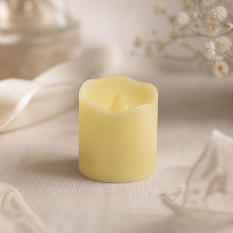 Candela elettronica a LED senza fumo, effetto fiamma danzante realistico, corpo in PP con gocce, 3,5x4 cm, romantica decorazione per matrimoni. (1/4)