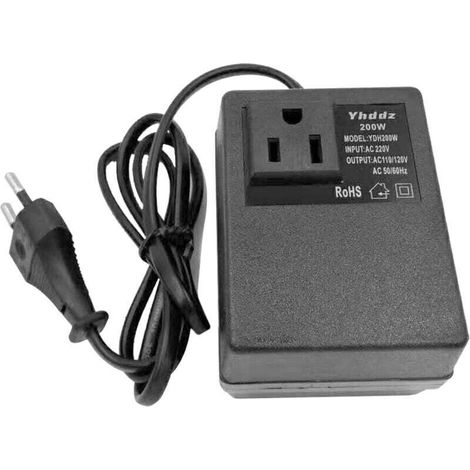 Intelligenter und effizienter Abwärtstransformator für den Heimgebrauch, 200 W Wechselstrom 220 V auf 110 V, Spannungswandler, Reisenetzteil. (1/4)