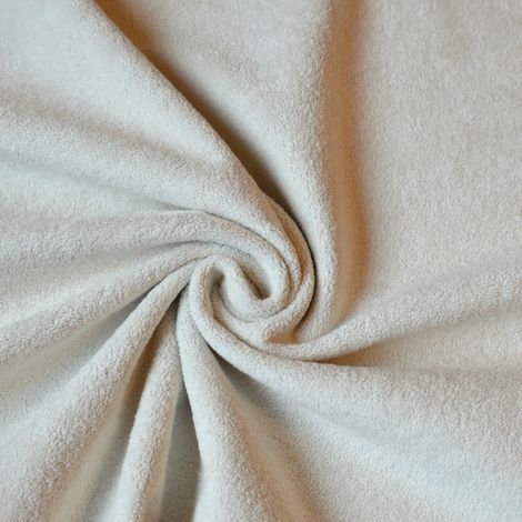 Tissu double face thermique et occultant aspect velours Ecru 145 cm