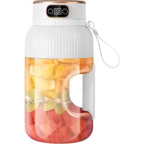 Presse-agrumes Portable,Mixeur a Jus de 1 200 Ml avec Affichage Numérique,Rechargeable par USB pour Cuisine,Voyage,Bureau,Salle de Sport