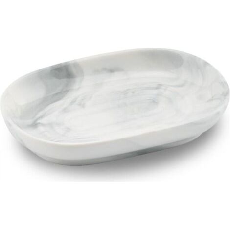 Porte-savon en céramique, porte-savon en marbre antidérapant, porte-savon de salle de bain, porte-savon solide pour cuisine, baignoire, lavabo et douche (gris)