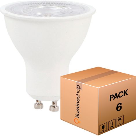 IluminaShop - Bombilla LED GU10 Smd Plus 7W Regulable 60º (Pack 6 Unidades)  Blanco Neutro 4000K (1/3)