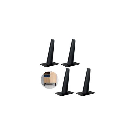 Pieds de Meubles Modernes, 4 Pièces Métal Noir Coniques, Style Milieu du Siècle Rechange pour Bureau, Table