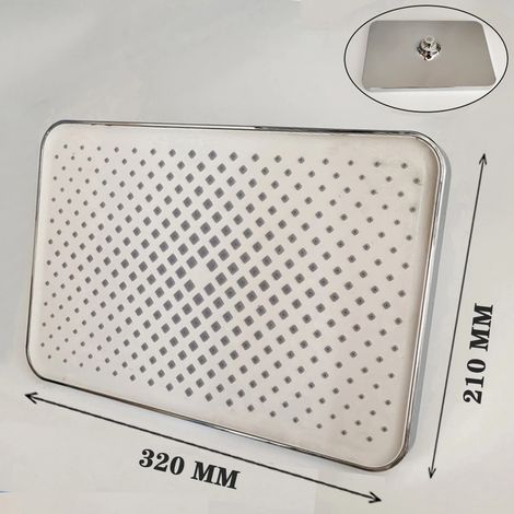 (Douche à panneau argenté) Ensemble de douche à grand débit et panneau large de 30 cm (12 pouces) avec pommeau de douche de plafond Supercharge à 4 modes haute pression et grand débit. (1/5)
