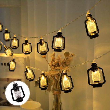 Lampe rétro à pétrole de 3 m avec 20 LED, guirlande lumineuse pour camping, tente, plafond, lanterne à motif cheval. (1/4)