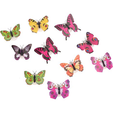 Lot de 10 autocollants muraux papillons phosphorescents lumineux dans le noir, stickers DIY pour chambre enfant (1/5)