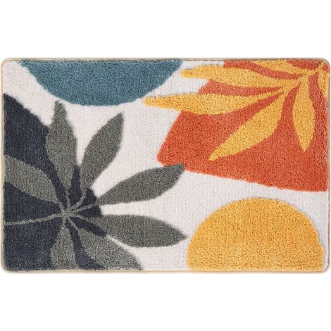 40 x 60 cm Tapis de Bain Antiderapant, Tapis Salle de Bain Absorbant Moelleux en Microfibre, Tapis de Salle De Bain Lavable en Machine avec Multicolore (1/5)