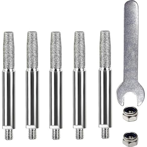 Affûteur de chaîne de tronçonneuse - Kit d'affûtage - Revêtement diamant - 5 pièces - Pour tronçonneuses de 4,0 mm (1/5)