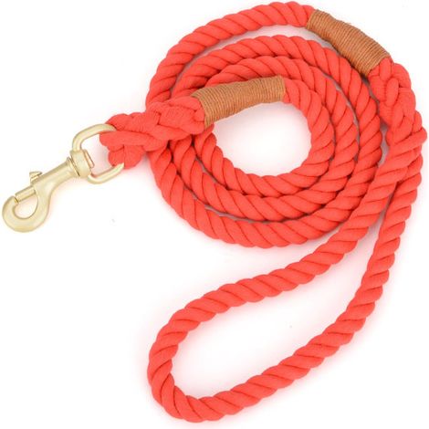 Laisse en corde pour chien, corde tressée de traction multicolore en coton pour chiens de taille moyenne et grande