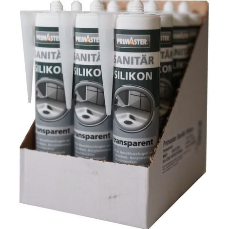 Primaster Sanitär Silikon transparent 310 ml 12 St. Kartonabnahme Silikon (1/2)
