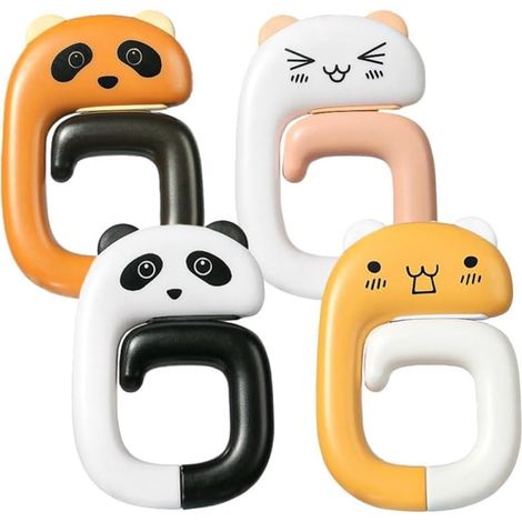 Lot de 4 crochets pliables pour sac dimensions 7,5 x 5 cm en plastique avec support portable pour sac à main cartable et casque audio 4 couleurs (1/5)