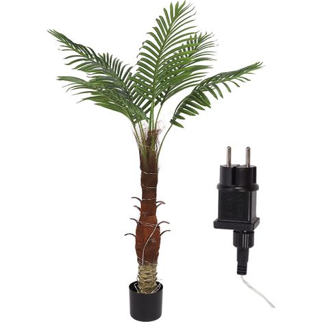 Palmier artificiel lumineux 120cm 300LED, lampe cocotier décorative pour maison fête terrasse, prise EU 220V (1/5)