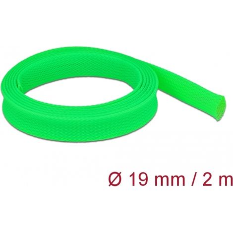 Delock Funda trenzada estirable 2 m x 19 mm, color verde