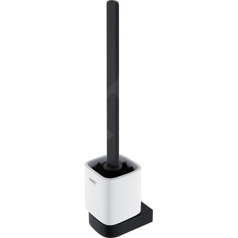 Nimco Nikau - Brosse de toilette murale avec support, céramique blanche/noir mat NKC 30094KN-HR-90 (1/2)