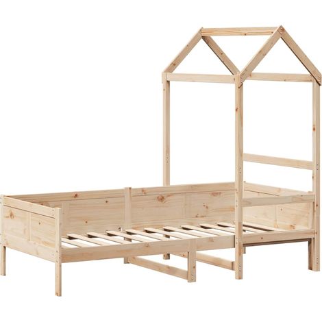 vidaXL Dormeuse con Tetto 80x200 cm in Legno Massello di Pino (1/5)