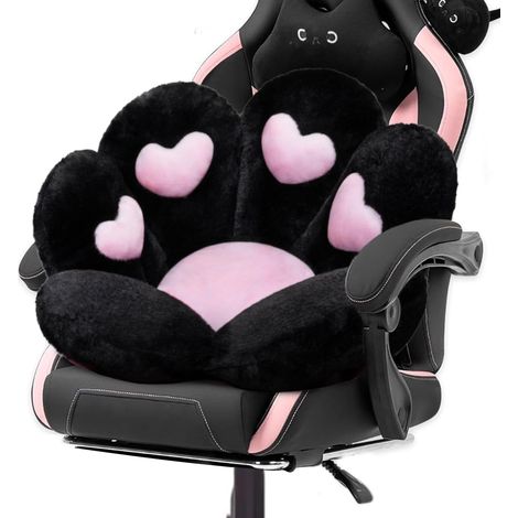Coussin griffe de chat - Coussin de chaise de bureau kawaii - Coussin moelleux et confortable pour chaise de jeu - Coussin kawaii pour fille - Accessoires de jeu mignons pour la décoration de la chamb (1/5)