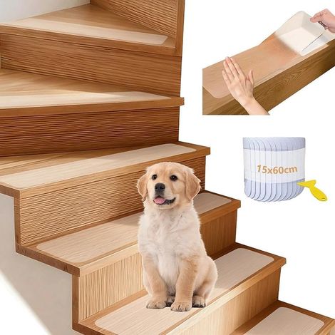 15pcs Tapis Escalier Antidérapant 15x60 Bande Antidérapante Transparent Moquette Marche Interieur Protection Ruban Adhésif D'escalier Sécurité Autocollant (1/5)