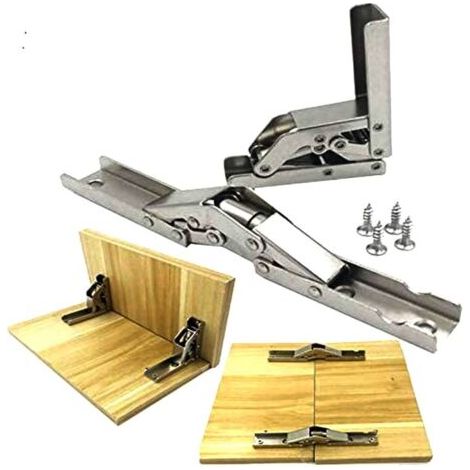 2 pcs En Acier Inoxydable 90 Degrés Pliant Étagère Charnière Support Caché Support De Table Charnière Meubles Accessoires Pliant Étagères (1/4)