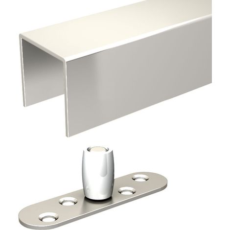 Führungsset U-Profil 17x25 mm L:150 cm und Bodenführung mit Rolle, für Schiebetorbeschlag SLID'UP 1700-80 bis 80 kg (1/2)