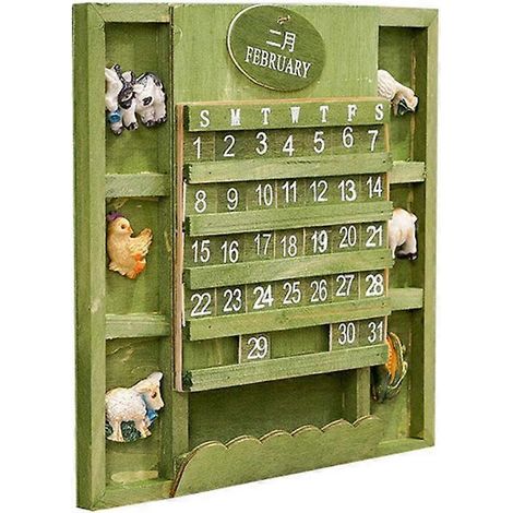 Calendrier mural décoratif créatif en bois, calendrier perpétuel à suspendre (1/5)