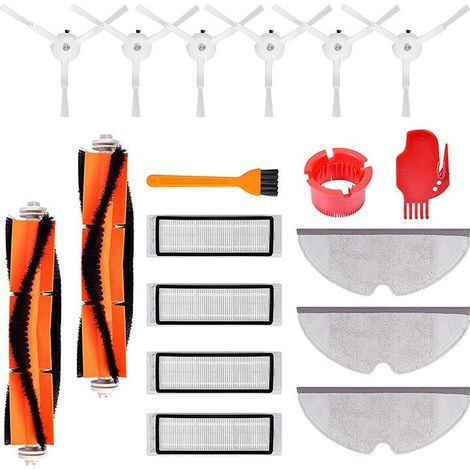 Lot de 18 accessoires pour roborock S6 MaxV, S6 Pure, S5 Max, S50, S55, E4 - Pièces de rechange pour robot aspirateur KEEPOW (S5 Max & S6 MaxV) (1/5)