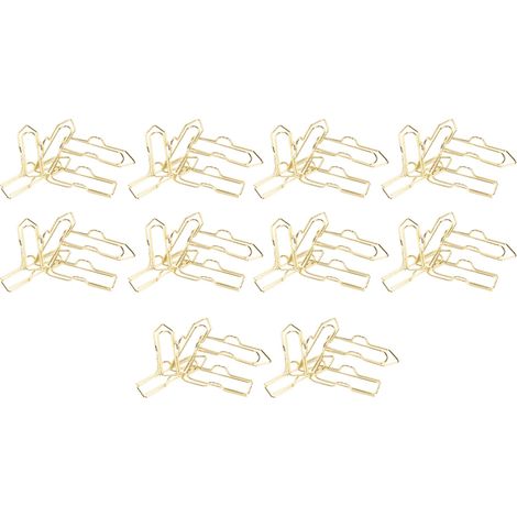 50pcs Pinces à stylo métalliques électroplaquées, formes mignonnes, porte-stylos multifonctions pour carnets, classeurs et photos (1/5)
