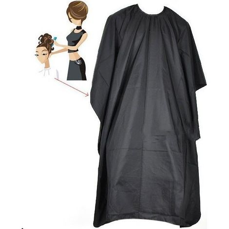 Cape de coiffeur - Tablier de coiffeur - Polyester - Noir (1/4)