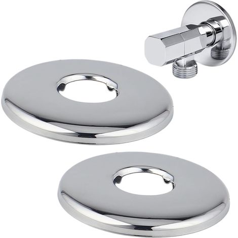2 Pièces Rosace Cache Tuyau Acier Inoxydable, Rosette Tuyau 80 mm, Trou Intérieur 21 mm, Hauteur 6 mm, Cache Trou pour Robinet, Vanne d'Angle, Radiateur, Raccord et Tuyaux, Salle de Bain, Lavabo (1/5)
