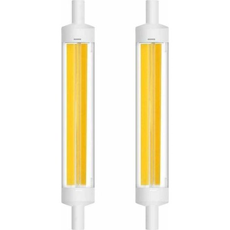 R7S 15W 118mm COB LED-Lampe mit linearem Glühfaden, 360 Grad J118 Projektorlampe, 1200LM entspricht einer 120W Halogenlampe, kaltweiß (6000K-6500K) (2er-Pack) [Energieklasse A++]