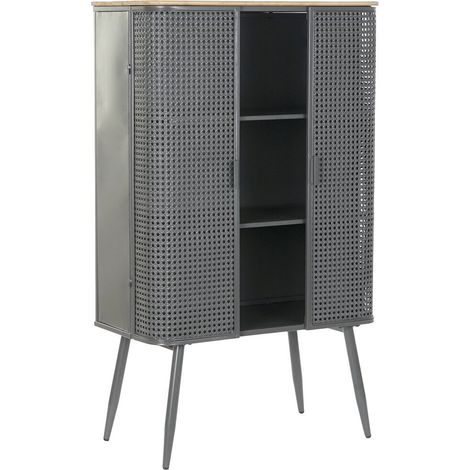 Étagère Métal Bois 79X39X133 Gris (1/5)