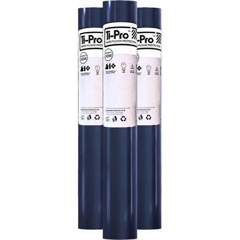 TI-Pro Blue Hard Floor Protector Film Roll 600mm x 50m - Self-Adhesive Waterproof Protective Film for Wood, Tile, Laminate, 3 Pack (1/5)