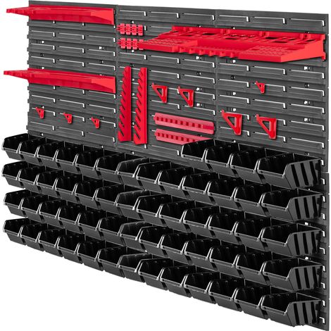 KADAX Werkstattwandregal, Werkstattregal für Garage, Schwarz, 79 Stück, 117x78 cm