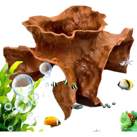 Grotte pour Poissons D'Aquarium Petits d'angle Rocheux Réalistes Grottes Décoratives Pour Aquarium Pour Maison Bureau Appartement Terrarium Betta Cichlidés Poisson-Chat Guppy Reptile (1/5)