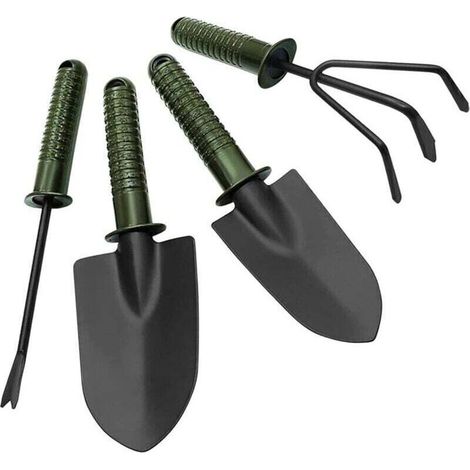 Outil de Jardinage 4 pièces Pelle de Jardinage I Rake Succulent Tool Pelle de Jardinage Taille Thermique sur Perche (Army Green, One Size) (1/3)