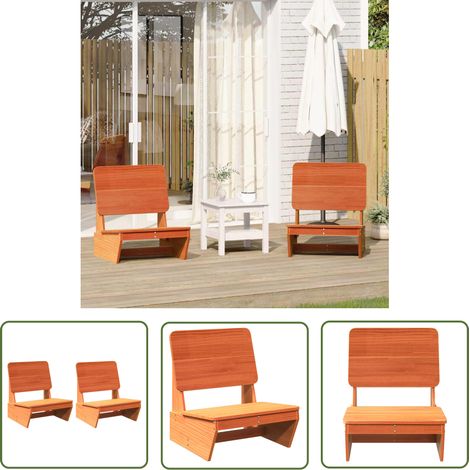 vidaXL Gartenstühle 2 Stk. Wachsbraun 60x64x70,5 cm Massivholz Kiefer (1/5)