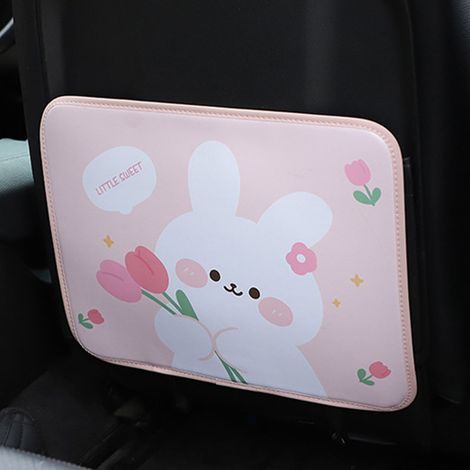 Protège-dossier anti-coups pour siège auto, housse résistante à la poussière, style lapin, petite taille, protection imperméable pour véhicule. (1/5)
