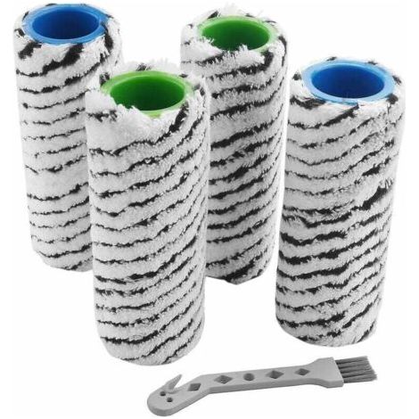 Lot de 4 brosses à rouleau en pierre pour Karcher FC7 FC5 – Nettoyage surfaces dures – Poils en plastique dur et microfibres – Dimensions 60x150mm (1/5)