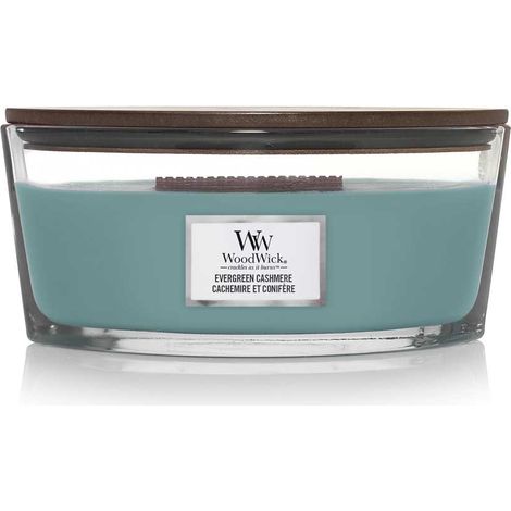 Woodwick Bougie Ellipse Cachemire Bleu parfumée décorative