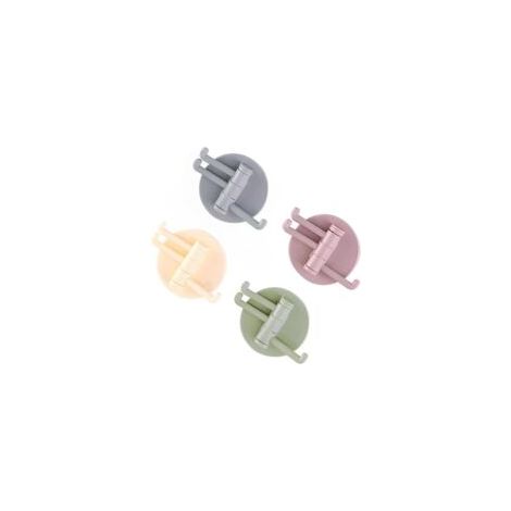4 drehbare Klebehaken, spurlos, für Küche und Bad, Wandmontage im Bad, Handtuchhaken für die Küche, selbstklebender Haken (Rosa, Grün, Beige, Grau) - Crezuo