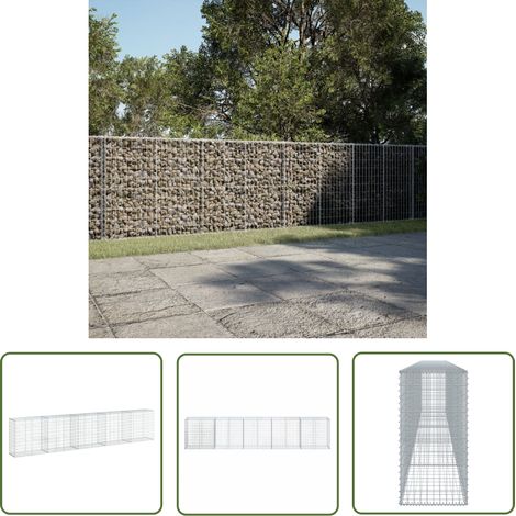 vidaXL Panier gabion avec couvercle 500x50x100 cm fer galvanisé (1/5)