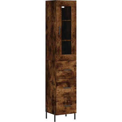 Credenza Madia Buffet Rovere Fumo 34,5x34x180 cm in Legno Multistrato CDS81979 (1/5)