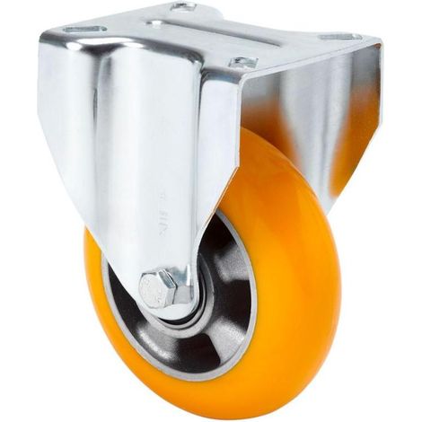 rueda fija  17zv125-auab aluminio-poliur.naranja eje bolas balona