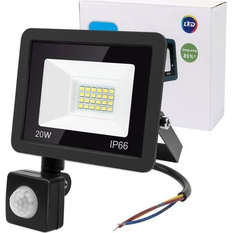 Projecteur LED 20 W, projecteur LED extérieur étanche IP66, projecteur LED extérieur ultra-lumineux, éclairage extérieur blanc froid (1/5)