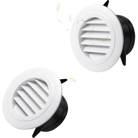 2 Pcs Air Vent Grille, Round Grid Registers, Grills and Air Vents, with Insect Net for Indoor and Outdoor Installation on Walls and Ceilings (1/5)